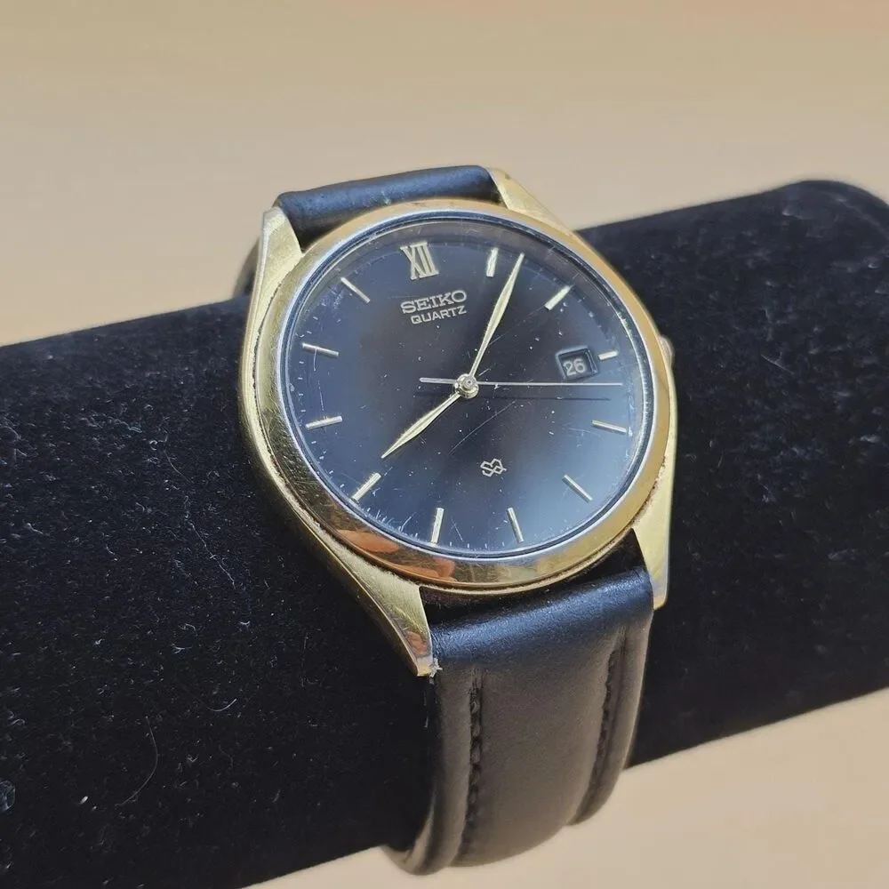 Vintage Seiko SQ Two Tone Date Watch Ref 5Y22-8060 New Battery